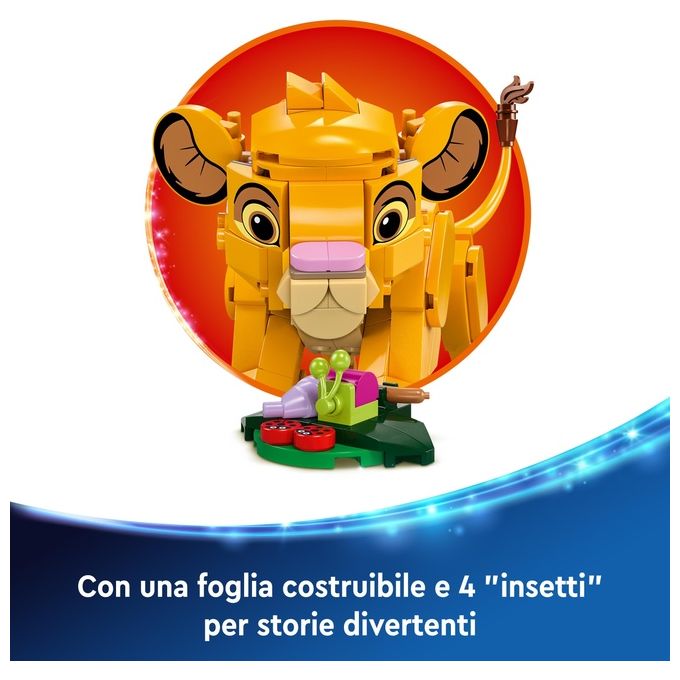 LEGO Disney Simba il Cucciolo del Re Leone Giochi di Fantasia per Bambini e Bambine da 6 Anni Personaggio Giocattolo Costruibile con Parti Snodabili dal Film d'Animazione Idea Regalo 43243