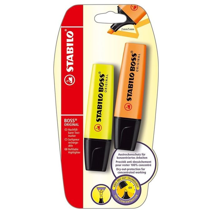 Stabilo Evidenziatore 2 Pezzi Giallo-Arancione