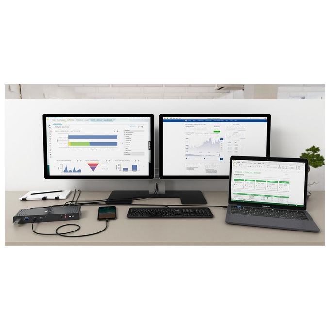 I-Tec CADUA4KDOCKPDLIT Usb 3.0-Usb-c- Thunderbolt 3 Dual Display Docking Station con Power Delivery 65W