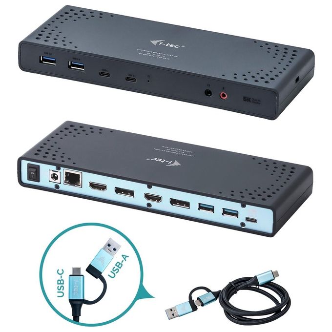 I-Tec CADUA4KDOCKPDLIT Usb 3.0-Usb-c- Thunderbolt 3 Dual Display Docking Station con Power Delivery 65W