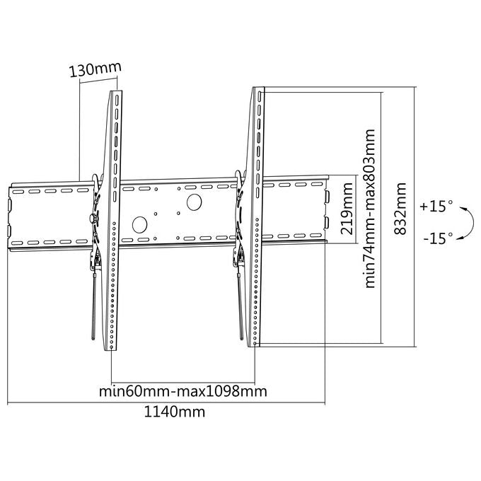 Conceptronic Supporto da Parete per Tv a Schermo Curvo 60''-100'' Nero