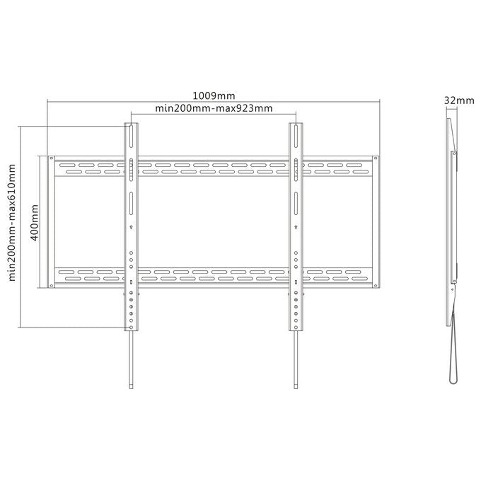 Conceptronic Supporto da Parete per Tv a Schermo Piatto 100'' Nero