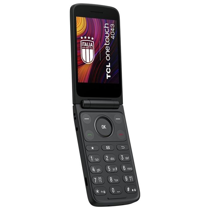 TCL 4043D OneTouch Telefono Cellulare a Conchiglia Dual SIM 4G Display 3.2'' Tasto SOS Bluetooth 5.0 colore Grigio