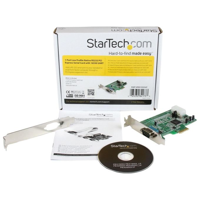 StarTech Scheda PCI Express seriale nativa basso profilo a 1 porta RS-232 con 16550 UART