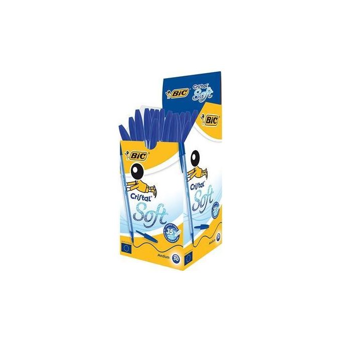 Bic Confezione 50 Penne Cristal Soft Punta Media Blu