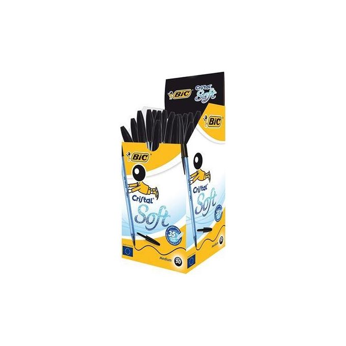Bic Confezione 50 Penne Cristal Soft Punta Media Nero