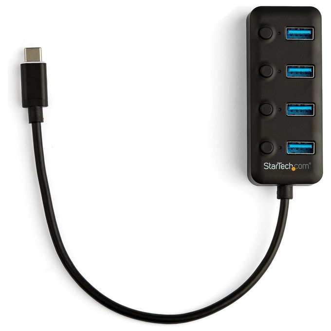Startech Hub Usb-C a 4 Porte 4x Usb-A con Switch On-Off Individuale