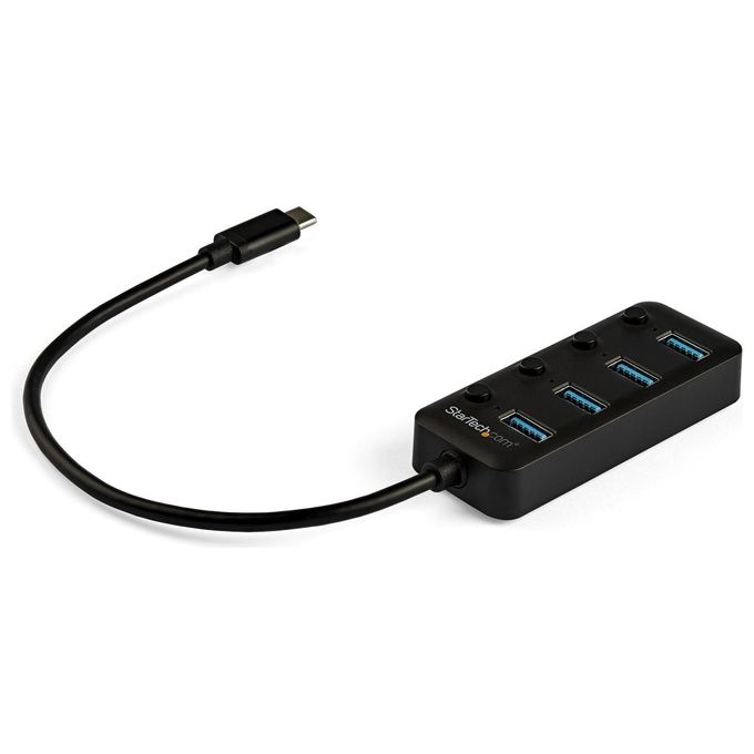 Startech Hub Usb-C a 4 Porte 4x Usb-A con Switch On-Off Individuale