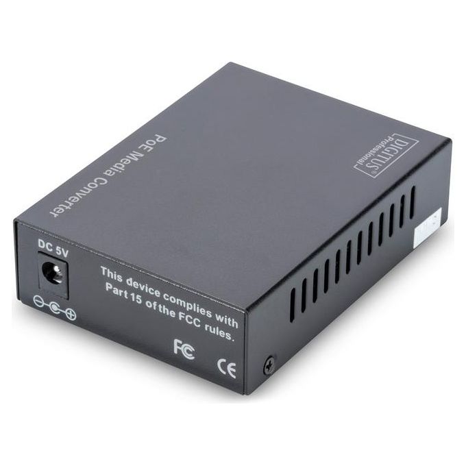 Digitus media converter gigabit poe, rj45 connettore fibra ottica sc multimode