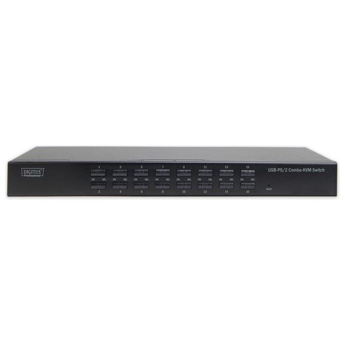 Digitus switch kvm per tastiera mouse usb-ps2 e video vga con 16 pc