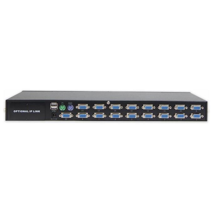 Digitus switch kvm per tastiera mouse usb-ps2 e video vga con 16 pc