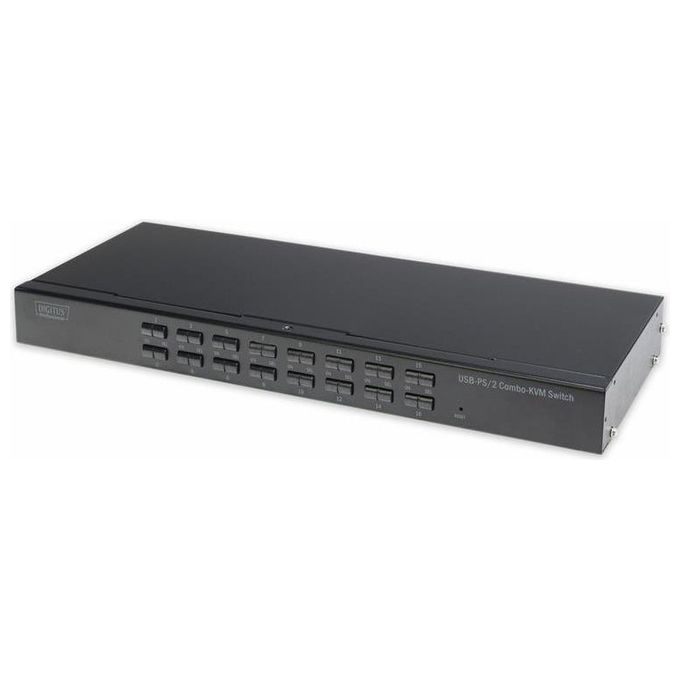Digitus switch kvm per tastiera mouse usb-ps2 e video vga con 16 pc