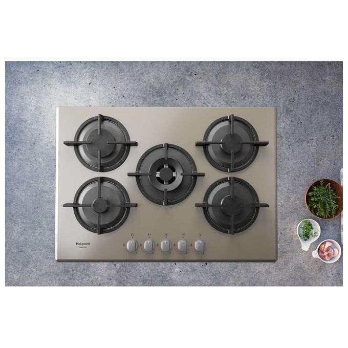 Hotpoint HAGD 72S-CH Piano Cottura a Gas 5 Zone 73 cm  Champagne