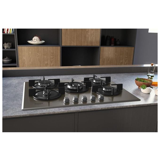Hotpoint HAGD 72S-CH Piano Cottura a Gas 5 Zone 73 cm  Champagne