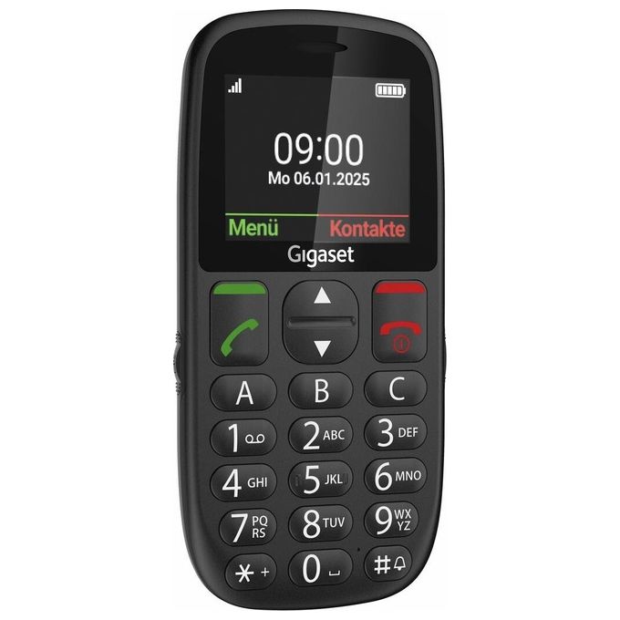 Gigaset GL395 Telefono Cellulare per Anziani Nero Sim Singola Tasto SOS