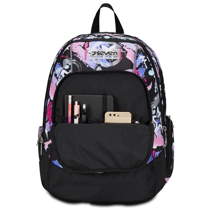 Seven Zaino Scuola Advanced Mark On Girl Nero Fucsia
