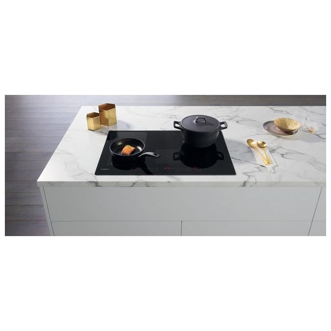 Whirlpool WFS0377NEIXL Piano Cottura a Induzione 4 Zone 77 cm Nero