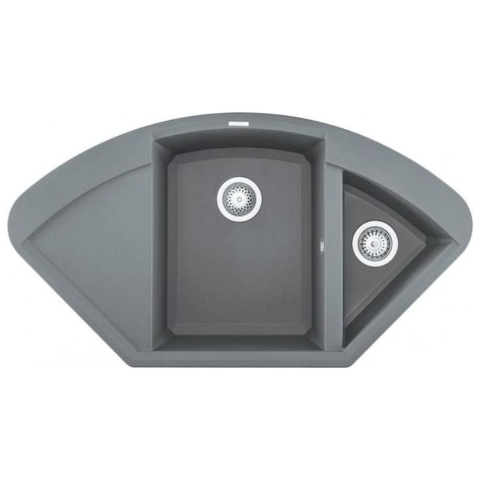 Elleci LMYCOR73 Easy Corner Lavello Metaltek Grigio Titanio da Incasso Gocciolatoio a Sinistra 2 Vasche 105.7X57.5cm
