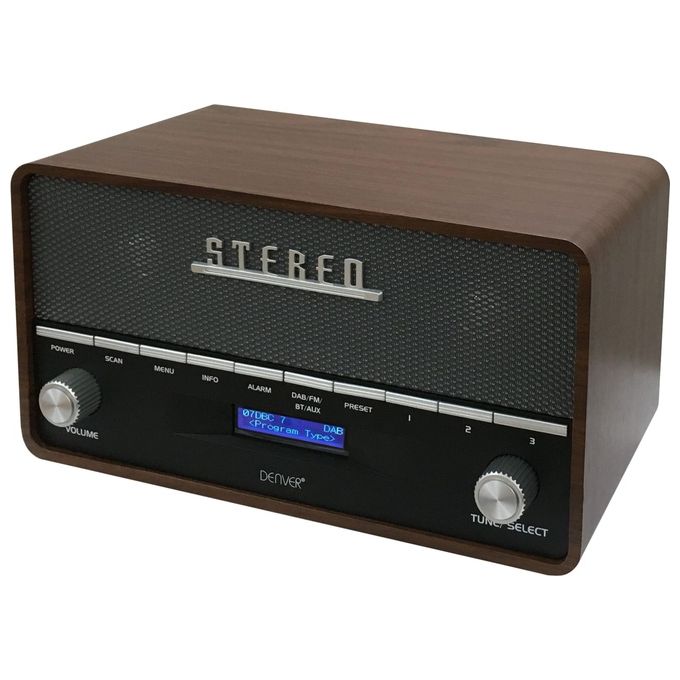 Denver DAB-36 Radio Digitale Retro con Funzione Bluetooth Nero