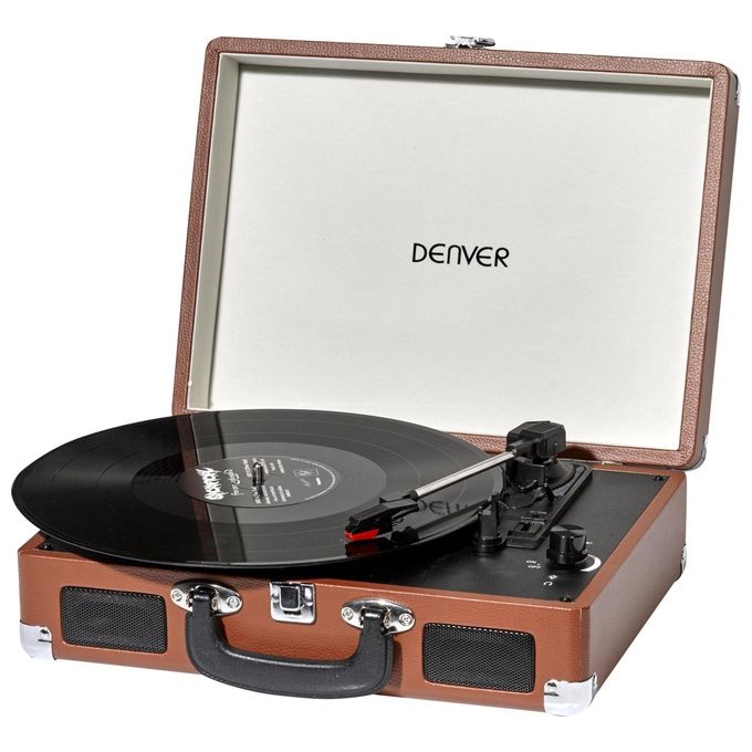 Denver VPL-120 Giradischi con Altoparlanti Integrati Marrone