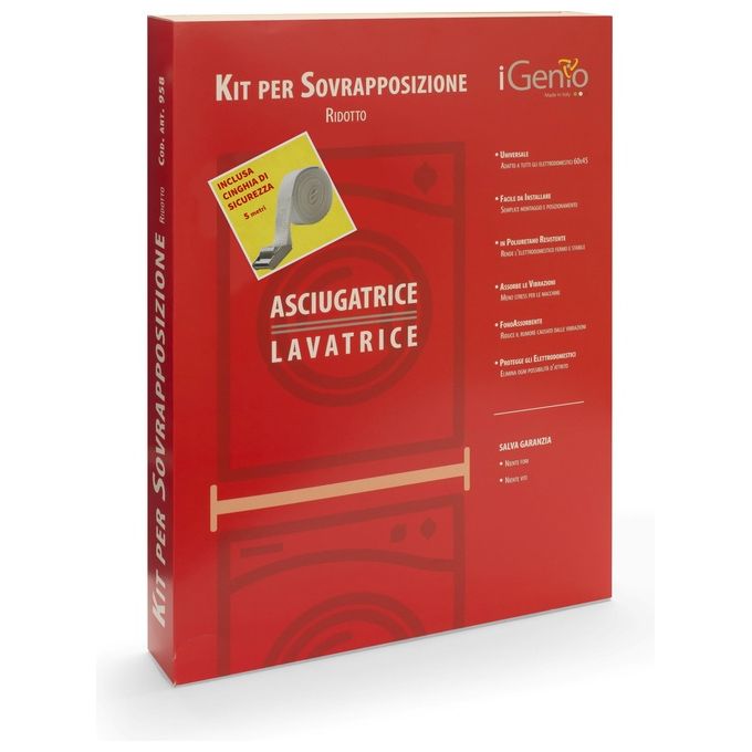 I-Genio 958 Kit per Sovrapposizione Asciugatrice Lavatrice Slim 60x45cm