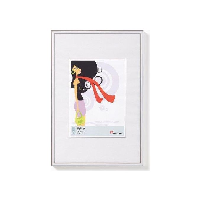 Walther New Lifestyle Cornice Portafoto 30x40cm in Plastica Argento