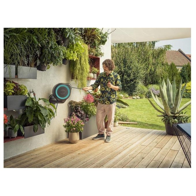 Gardena Avvolgitubo a Parete RollUp S Turchese 15mt