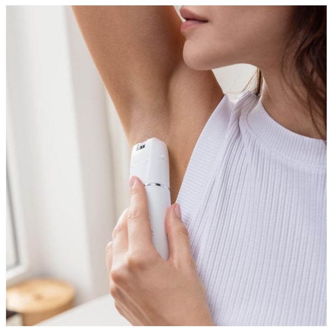 Panasonic ES‑EY30‑V503 Epilatore a pinzette ricaricabile 3 velocita' testine incluse: epilazione + precisione + zona sensibile utilizzo Wet and Dry autonomia 30 min colore Bianco-lilla