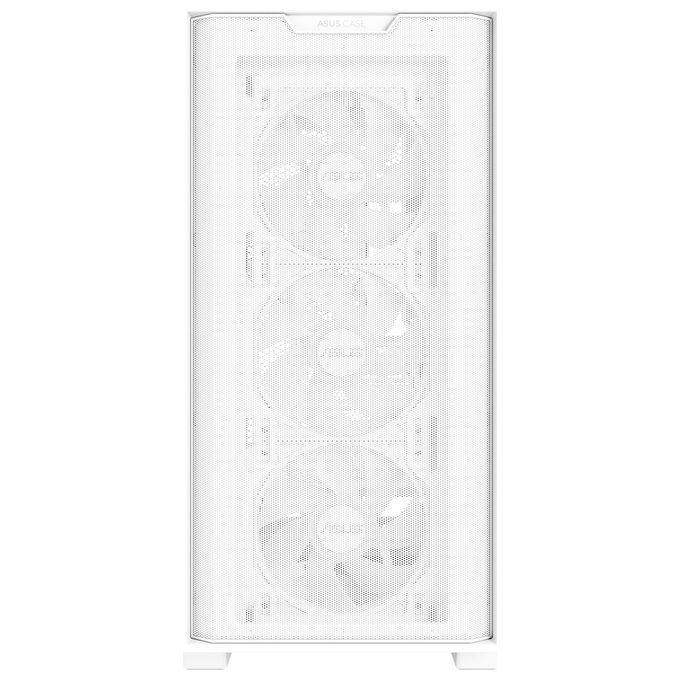 ASUS A21 PLUS TG ARGB WHITE Case Micro-ATX Supporta Schede Madri con Connettori Nascosti Radiatori da 360 mm e Schede Grafiche da 380 mm 4 Ventole ARGB Preinstallate Bianco