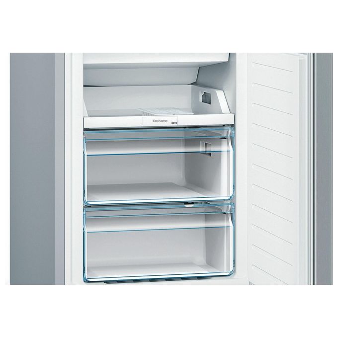 Bosch Serie 2 KGN36NLEA  Frigorifero a libera installazione combinato 321 Litri Classe E Total No Frost 186x60x66 cm Metal Look