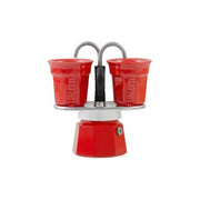 Bialetti Caffettiera Mini Express Rossa con 2 Bicchieri 2 Tazze