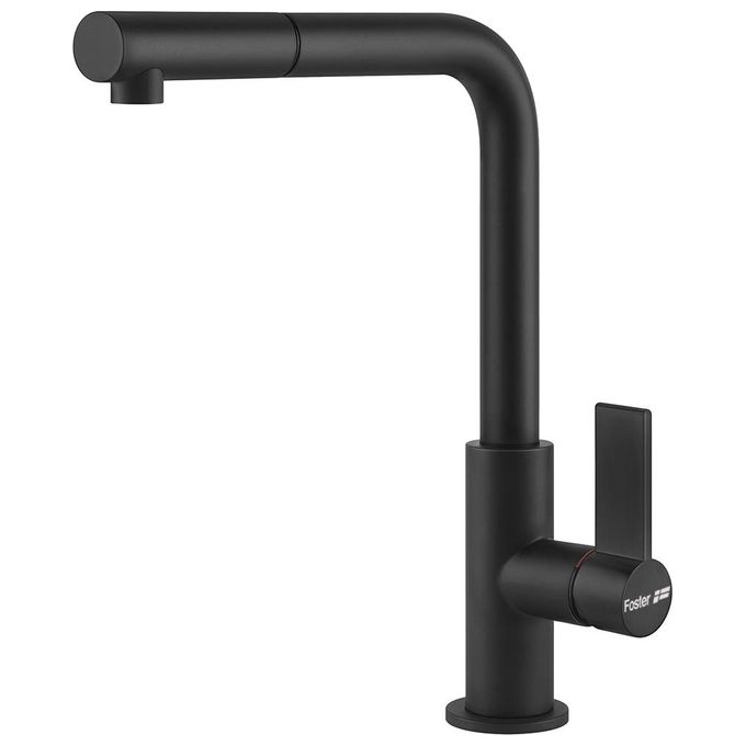 Foster 8498626 Omega Plus Miscelatore Monocomando con canna girevole 360° e Doccetta estraibile Ottone Matt Black