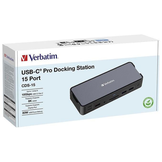 Verbatim CDS-15 Cablato USB 3.2 Gen 1 Type-C Nero-Grigio