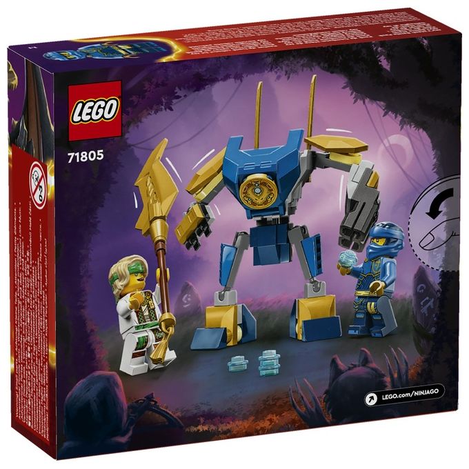 LEGO NINJAGO 71805 Pack Mech da Battaglia di Jay, Giochi per Bambini 6+, Action Figure Giocattolo da Costruire e 4 Minifigure