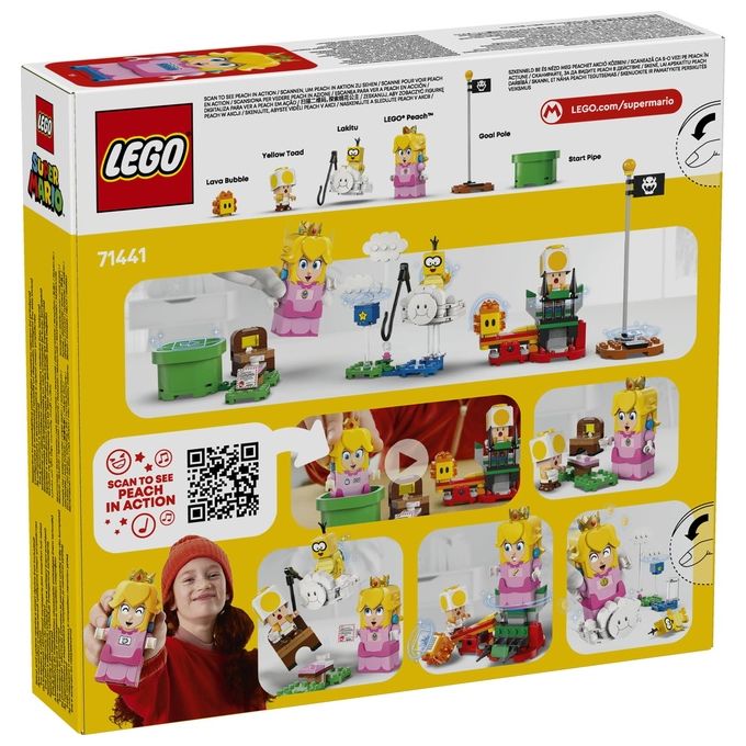 Lego Super Mario Avventure di Peach Interattiva Giocattolo con 4 Personaggi Nintendo tra cui la Principessa e un Toad Giallo