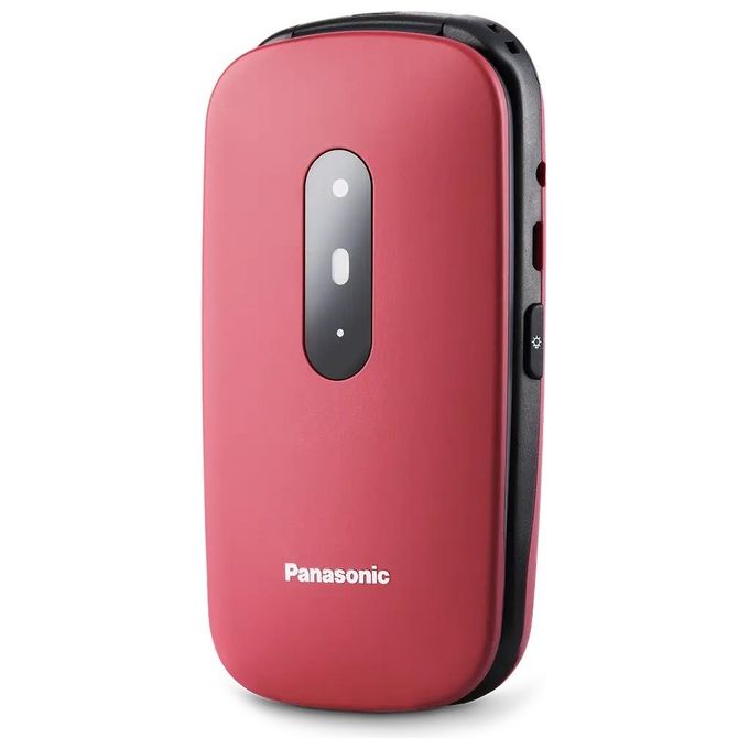 Panasonic KX-TU446EXR Telefono Cellulare Facilitato Compatibile con Apparecchi Acustici Pulsanti Grandi Retroilluminati Ampio Display 600 Ore di Autonomia Rosso