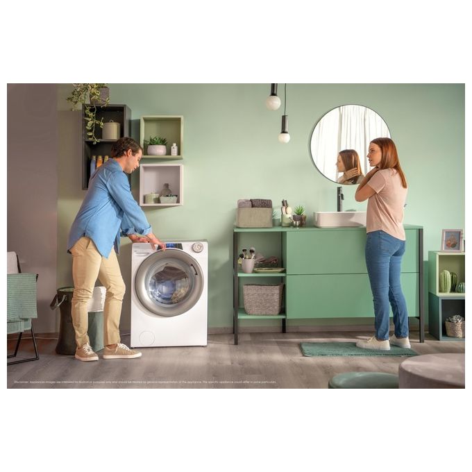 Candy RP496BWMR91S RapidÓ Pro Lavatrice Carica Frontale 9 Kg 1400 rpm Classe A Inverter Vapore Wi-Fi (85x60x54 cm) colore Bianco