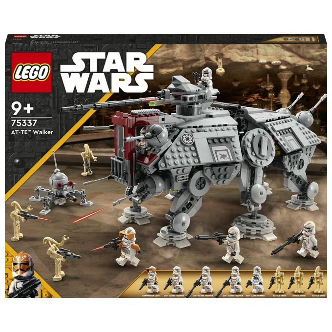LEGO Star Wars 75337 Walker AT-TE, Modellino da Costruire, Gambe Snodabili, Cloni Soldato, Droidi da Battaglia e Droide Ragno