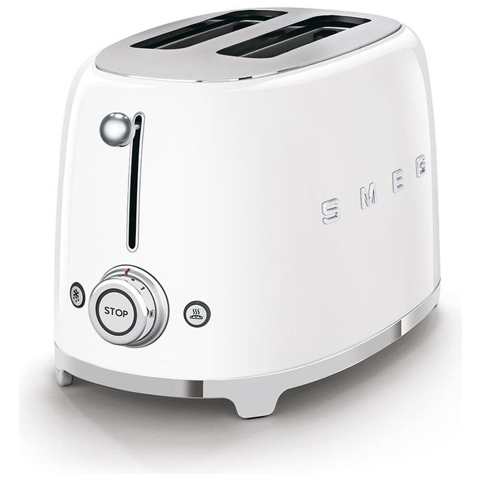 Smeg TSF01WHEU Estetica 50's Style Tostapane 2 Fette 6 Livelli di Doratura Bianco