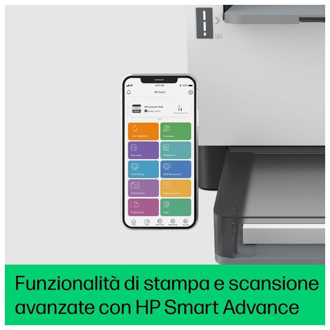HP Stampante LaserJet Tank 2504dw Bianco e Nero Stampa Fronte-Retro