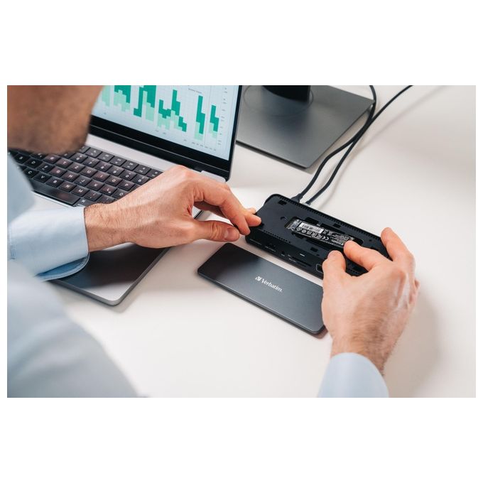 Verbatim CDS-15SSD USB-C Pro Docking Station 15 porte con SSD Incluso