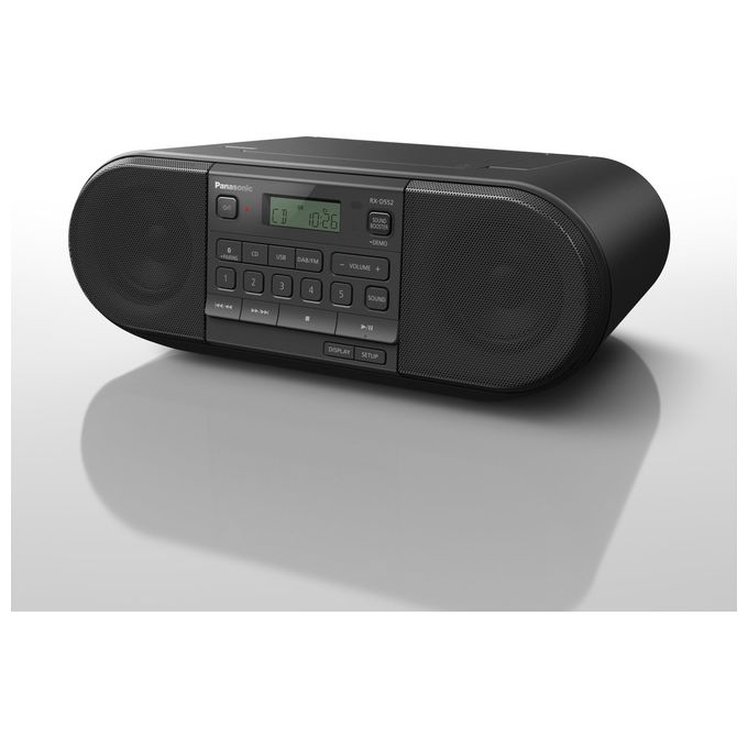 Panasonic RX-D552 Radio DAB+ Bluetooth Lettore Cd Design Vintage 20W Usb Nero