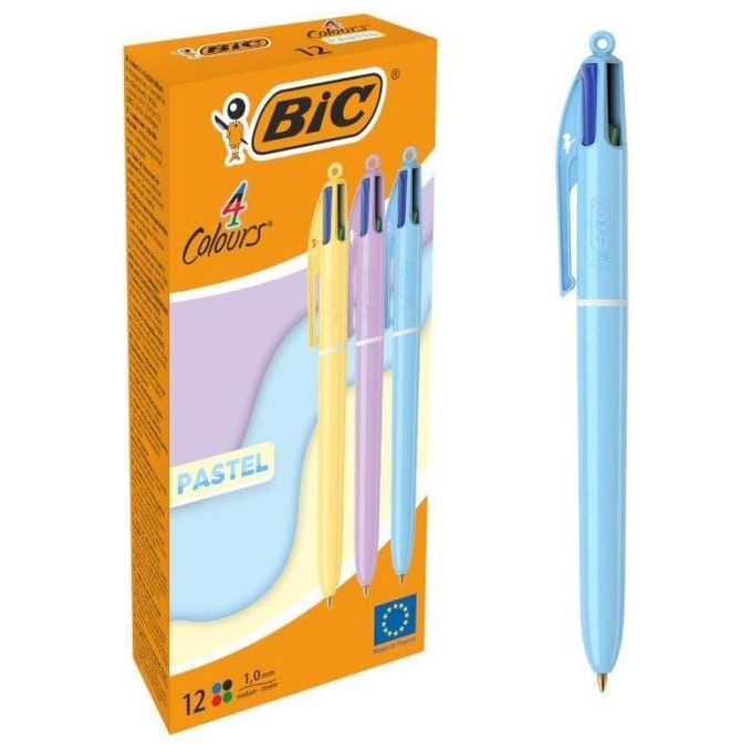 Bic Confezione 12 Penna a Sfera 4 Colori Punta 1mm