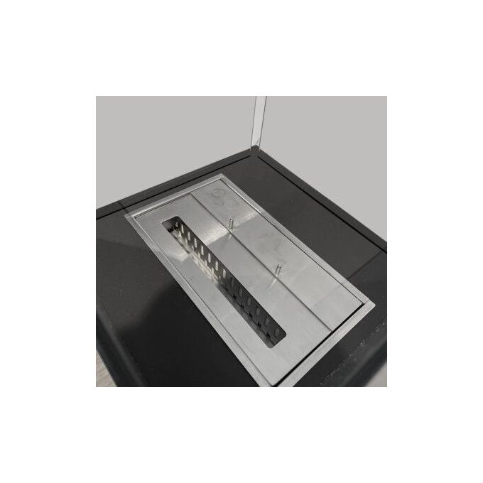 Divina Fire Camino a bioetanolo da terra per interno esterno Ischia Nero 40x40x115