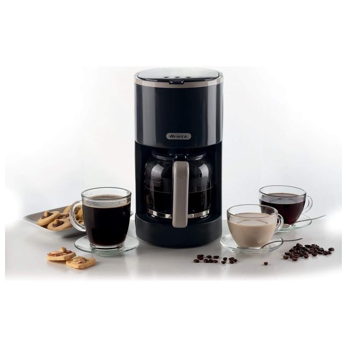 Ariete 1394-00 Drip Coffee Machine Macchina per Caffe' Americano Capacita' 12 Tazze Dark Grey