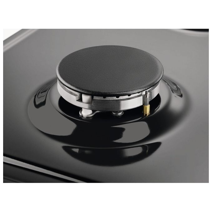 Electrolux PN750RUV Serie 300 Piano cottura a gas 75 cm 5 fuochi Wok Bruciatore Tripla Corona Sicurgas colore Nero Ghisa