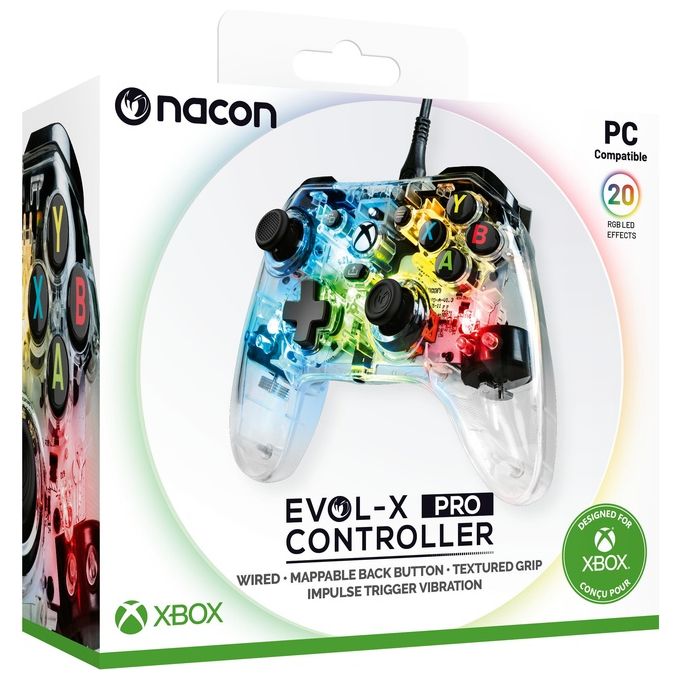 Nacon Gamepad XProLight Evol X Pro Wired Clear per Xbox