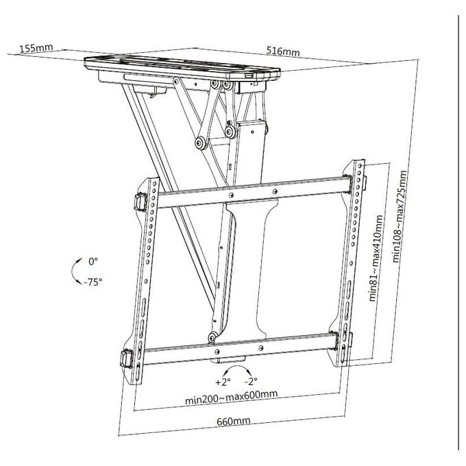 Conceptronic Supporto Tv a Parete 70'' Nero