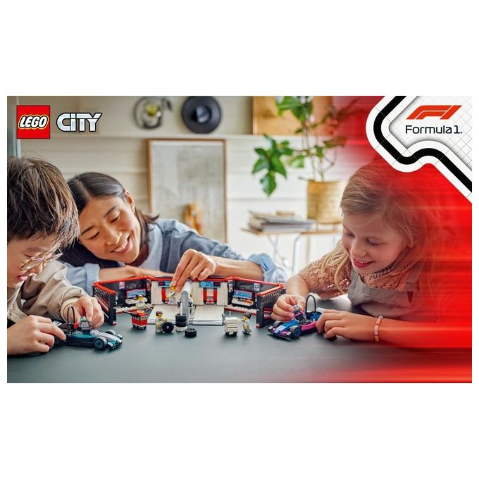 LEGO City Formula 1 Garage con monoposto Mercedes-AMG e Alpine F1 60444