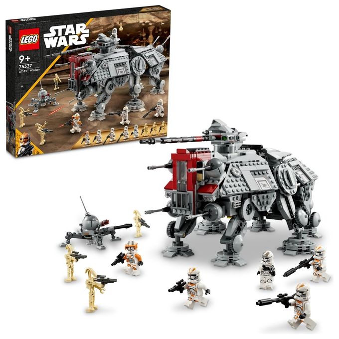 LEGO Star Wars 75337 Walker AT-TE, Modellino da Costruire, Gambe Snodabili, Cloni Soldato, Droidi da Battaglia e Droide Ragno